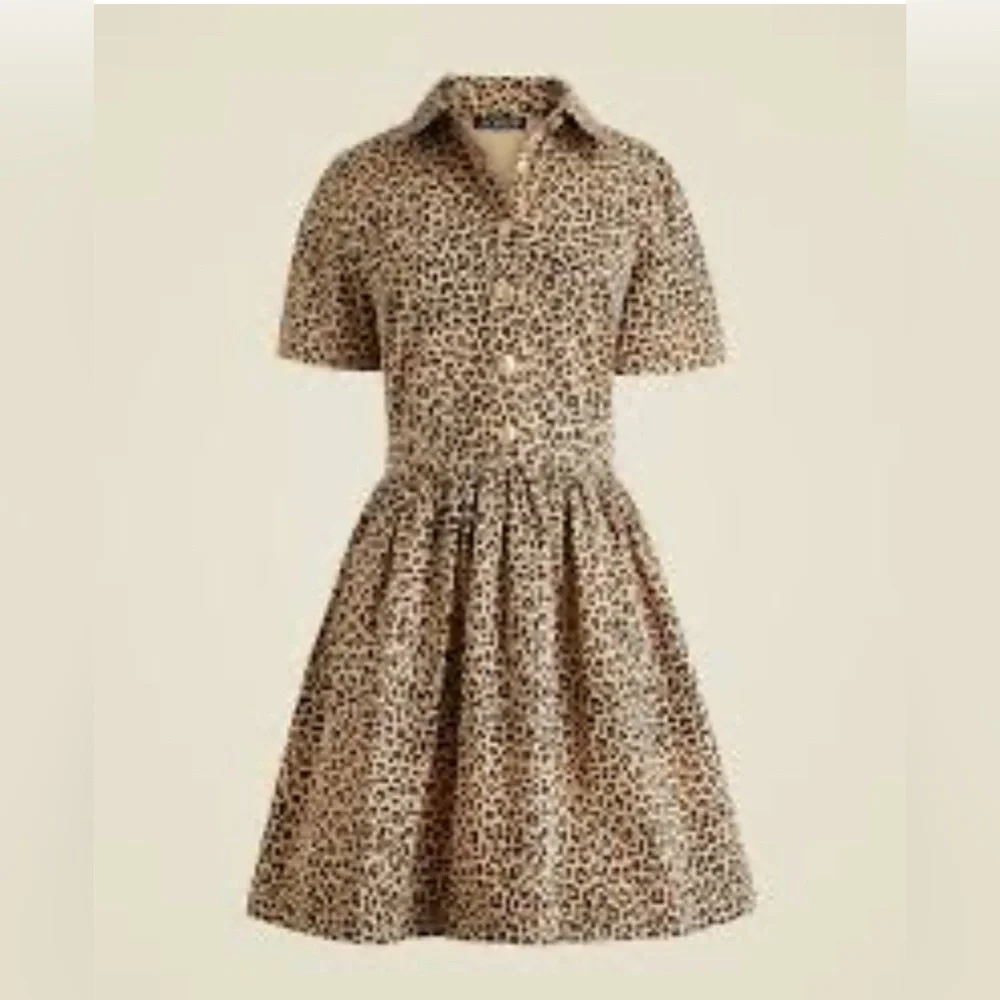 J. Crew A Line Shirt Dress in Leopard Chino for Women